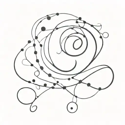 question mark made of flowy blobs tattoo design idea