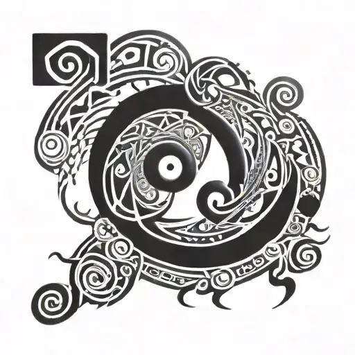abstract question mark tattoo design idea
