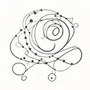 question mark made of flowy blobs tattoo design idea