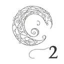 question mark made of flowy blobs tattoo design idea