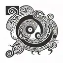 abstract question mark tattoo design idea