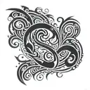 abstract question mark tattoo design idea