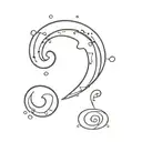 inky question mark tattoo design idea