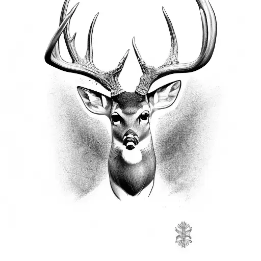 whitetail deer tattoo design idea