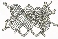 chain link fence tattoo design idea