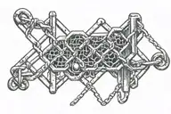 chain link fence tattoo design idea