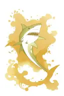 shark and clouds floating tattoo design idea