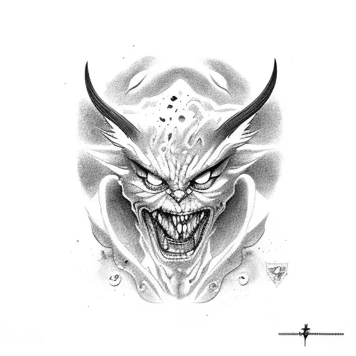 Satana e Akira di Devilman Crybaby nella p tattoo design idea