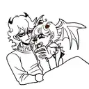 Satana e Akira di Devilman Crybaby nella p tattoo design idea