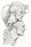 janus  2 head tattoo design idea