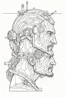 janus  2 head tattoo design idea