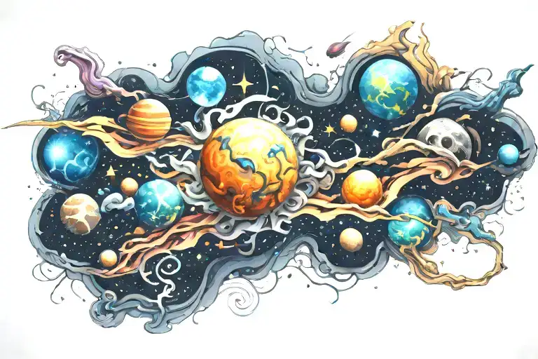 Meaningful universe tattoo design idea
