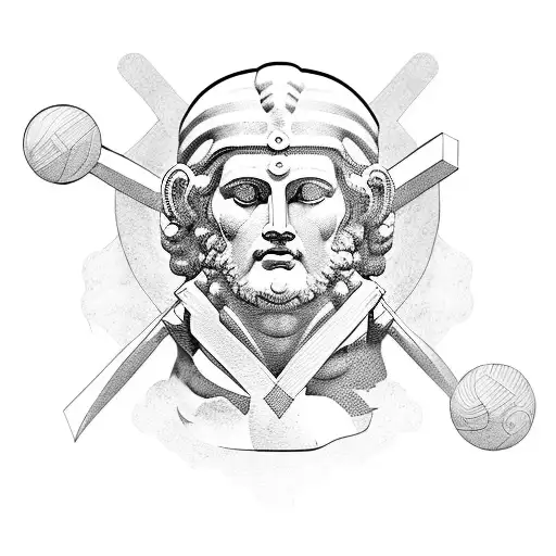 antik greek statue, atlas, muscles  tattoo design idea