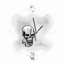 grim reaper with clock and script that says time waits for no man tattoo design idea