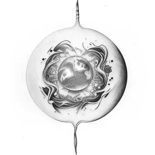 Venus planet flowers tattoo design idea