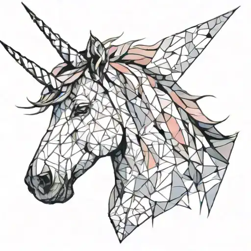 watercolour unicorn head front facing  tattoo design idea