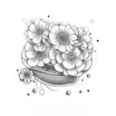 boat with flowers  tattoo design idea
