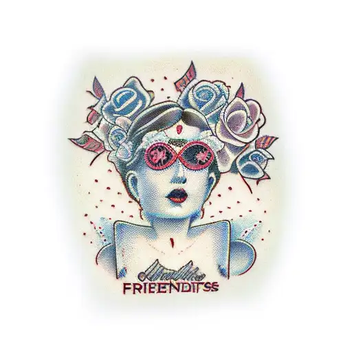 friends with benefits doll in box tattoo design idea