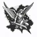 guardian angel with a sword tattoo design idea