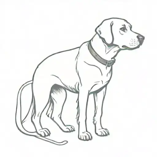 black labrador and heart  tattoo design idea
