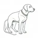 black labrador and heart  tattoo design idea
