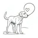 black labrador and heart  tattoo design idea