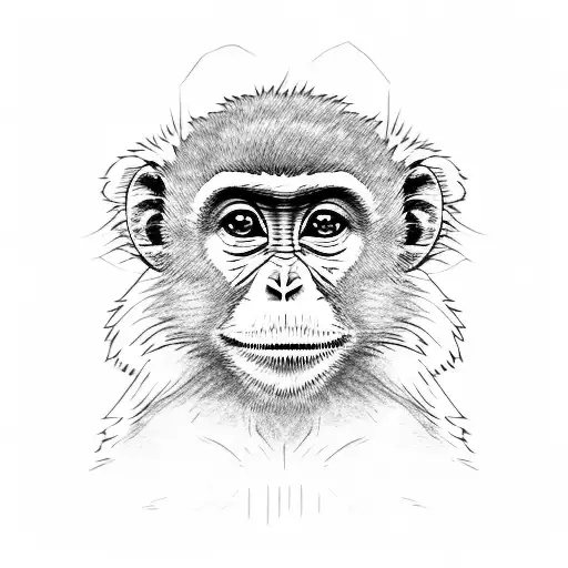 cute monkey with blunt  tattoo design idea