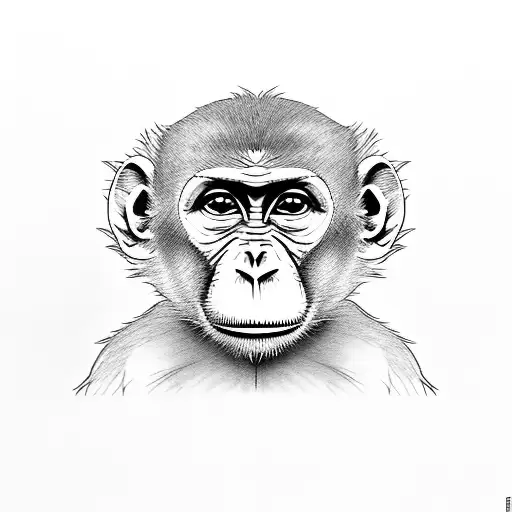 cute monkey with blunt  tattoo design idea