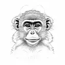 cute monkey with blunt  tattoo design idea