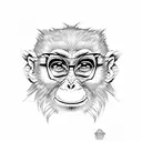 cute monkey with blunt  tattoo design idea