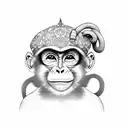cute monkey with blunt  tattoo design idea
