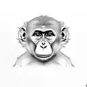 cute monkey with blunt  tattoo design idea