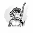 cute monkey with blunt  tattoo design idea
