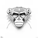 cute monkey with blunt  tattoo design idea