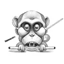 cute monkey with blunt  tattoo design idea