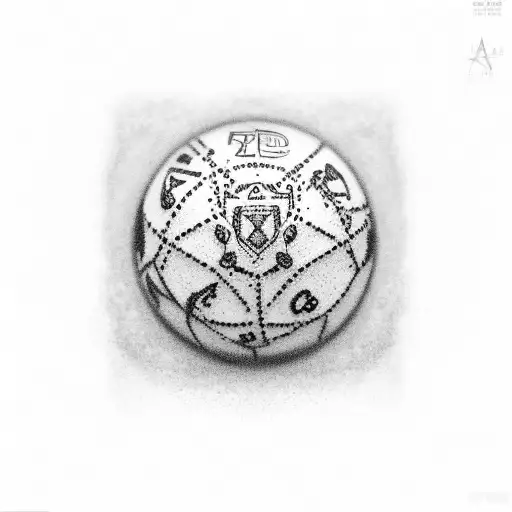 Chemical formula of a popular PlayStation game mixed with billiard balls tattoo design idea