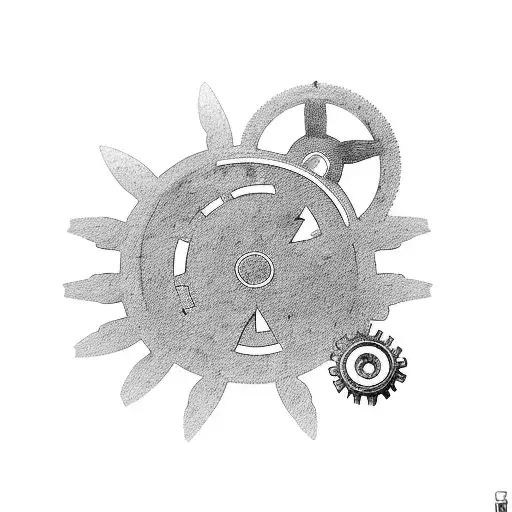 A mysterious keyhole with gears and clockwork inside tattoo design idea