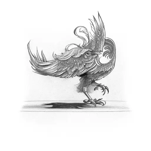 A phoenix rising from a billiard table tattoo design idea