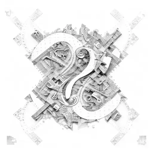 Intricate design of a question mark made up of interconnected puzzle pieces tattoo design idea