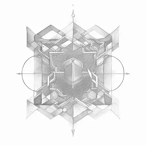 Enigmatic symbol hidden within a labyrinth tattoo design idea