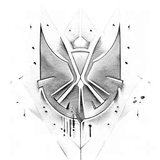 Assassin's Creed logo incorporated into a black-grey beagle paw tattoo design idea