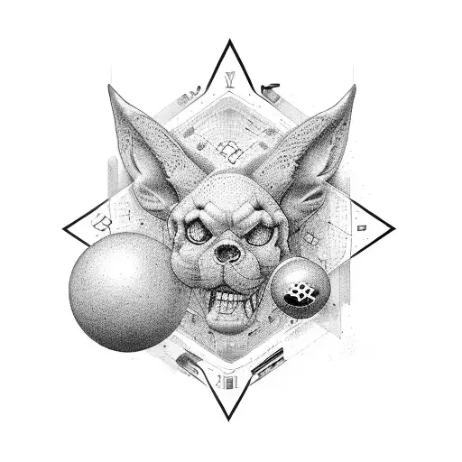 Chemical formula of a popular PlayStation game mixed with billiard balls tattoo design idea