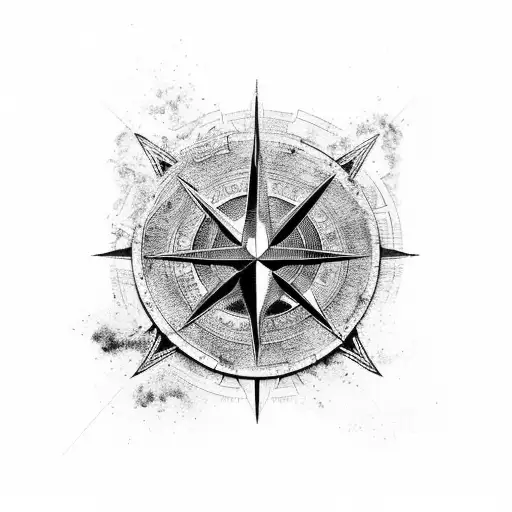 A mysterious map leading to an ancient artifact, with the Assassin's Creed logo as the compass tattoo design idea