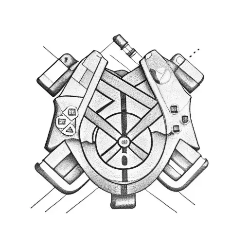 PlayStation controller merged with a pharmaceutical symbol tattoo design idea