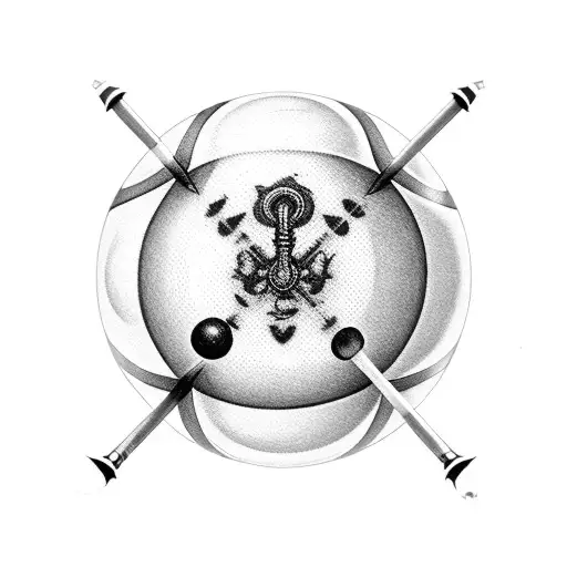Billiard balls with pharmaceutical symbols tattoo design idea