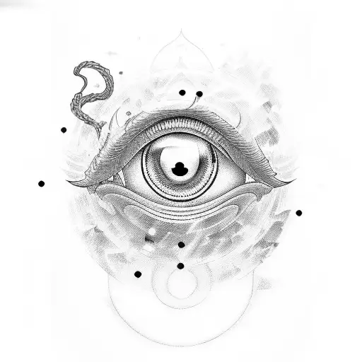 Gamer controlling an evil eye as a power-up tattoo design idea