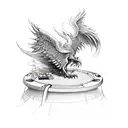 A phoenix rising from a billiard table tattoo design idea