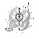 Ancient manuscript with cryptic symbols and a question mark as the centerpiece tattoo design idea