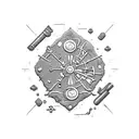 Uncharted treasure map with pharmaceutical elements tattoo design idea