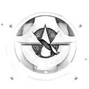 A pill bottle with the Assassin's Creed logo and PlayStation buttons as the cap tattoo design idea